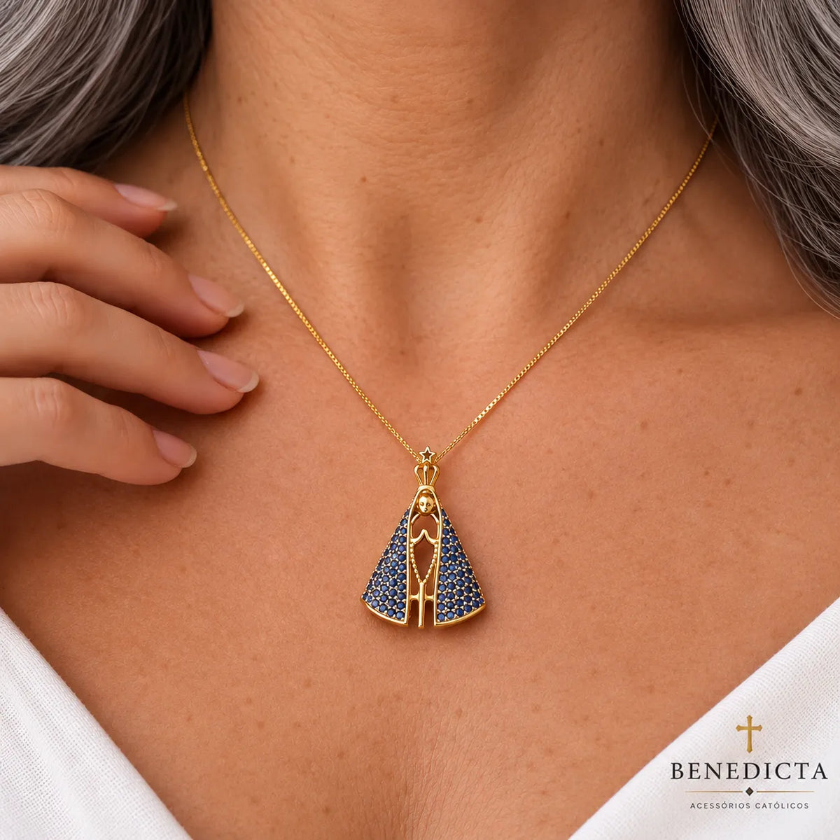 Colar Duplo Nossa Senhora Aparecida - Fé Proteção e Elegância