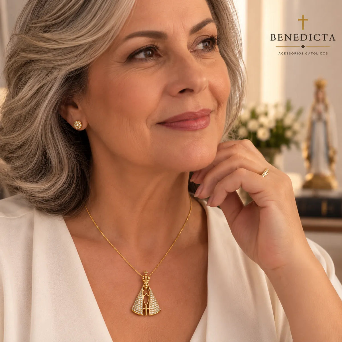Colar Duplo Nossa Senhora Aparecida - Fé Proteção e Elegância