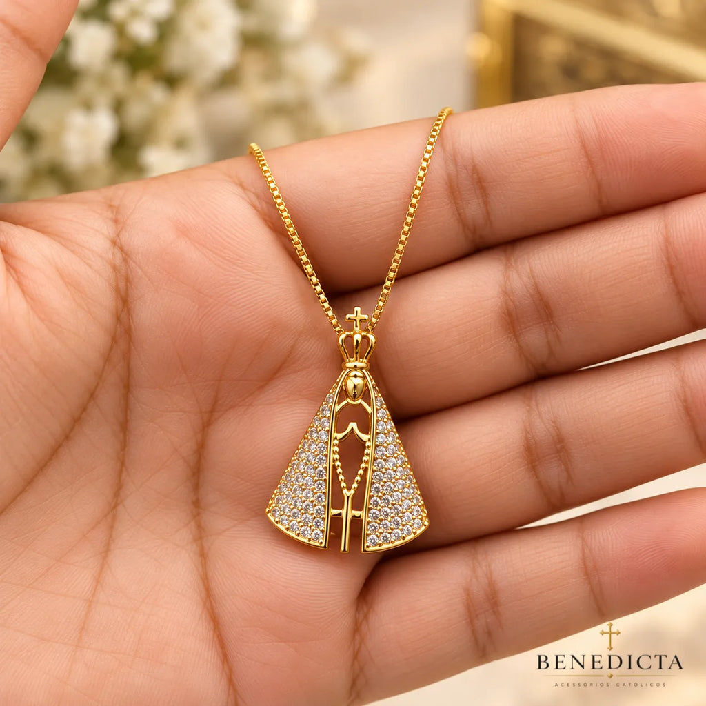 Colar Duplo Nossa Senhora Aparecida - Fé Proteção e Elegância