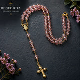 Terço de Cristal Nossa Senhora Aparecida — Leve Sua Fé com Você - Banhado Ouro 18k